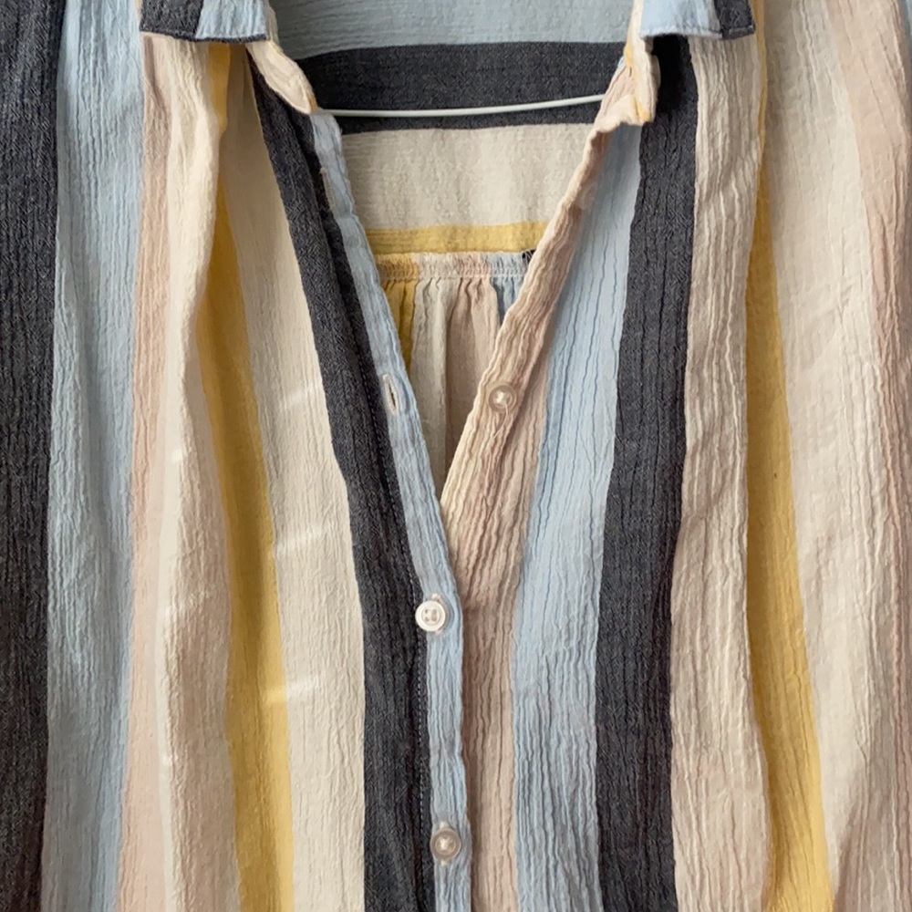 Time And Tru Striped Button Down Relaxed Shirt. - image 3